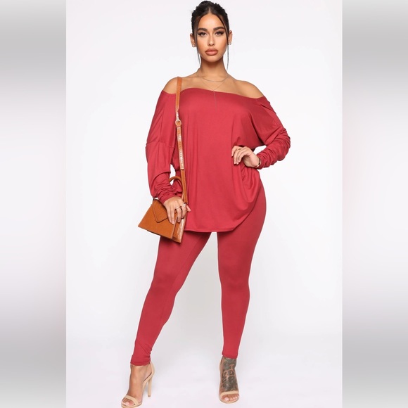 NEW Fashion Nova Don’t Get It Twisted Pants / Leggings in Mauve / Pinkish Red - Picture 3 of 8